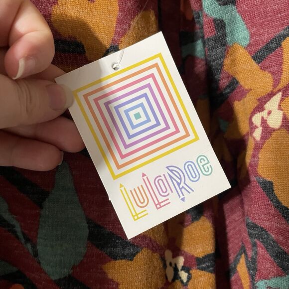 Lularoe Sarah Cardigan Duster Maroon Floral Print Women’s Size M New - Picture 8 of 12